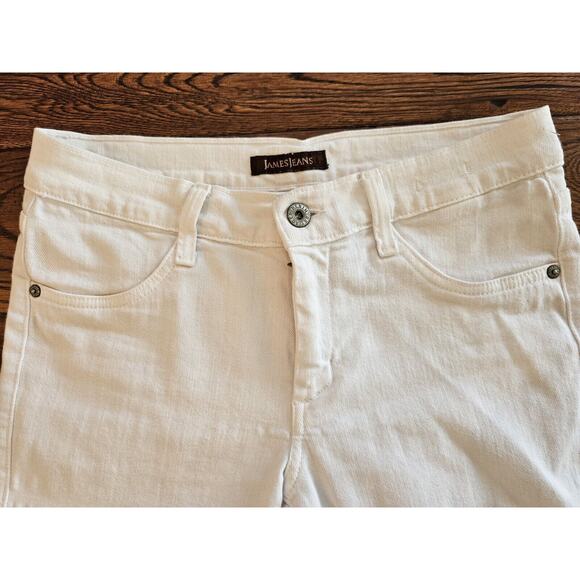 JAMES JEANS Dry Aged Denim White Juliette Flare Raw Hem Jeans USA Sz 28 Ins 30 - Picture 2 of 4